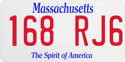 MA license plate 168RJ6