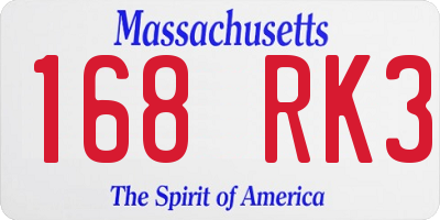 MA license plate 168RK3