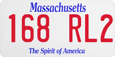 MA license plate 168RL2