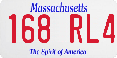 MA license plate 168RL4