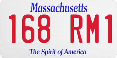 MA license plate 168RM1