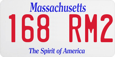 MA license plate 168RM2