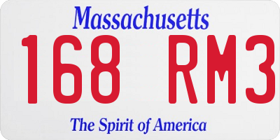 MA license plate 168RM3