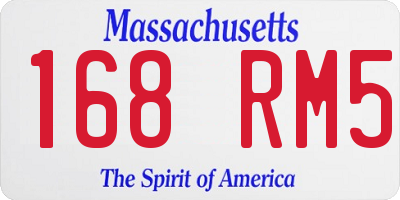 MA license plate 168RM5