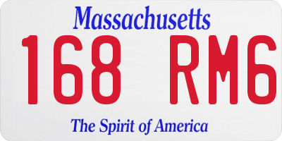 MA license plate 168RM6