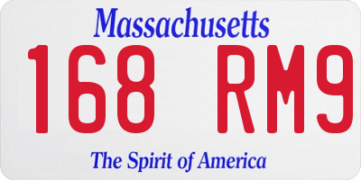 MA license plate 168RM9