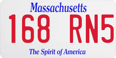 MA license plate 168RN5