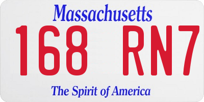 MA license plate 168RN7