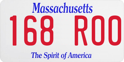 MA license plate 168RO0
