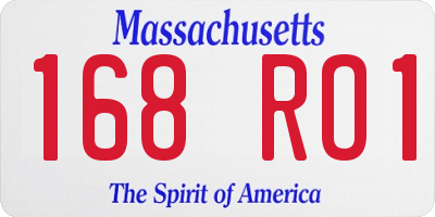 MA license plate 168RO1