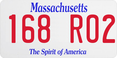 MA license plate 168RO2