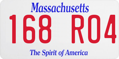 MA license plate 168RO4