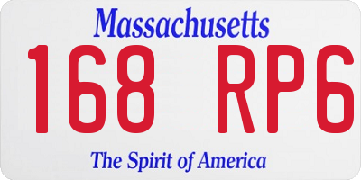 MA license plate 168RP6