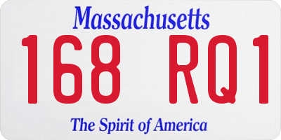 MA license plate 168RQ1