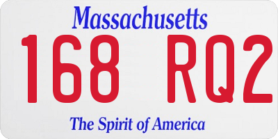 MA license plate 168RQ2