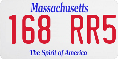 MA license plate 168RR5