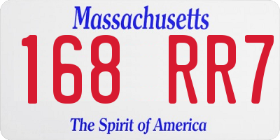 MA license plate 168RR7