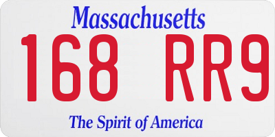 MA license plate 168RR9