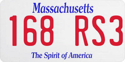 MA license plate 168RS3