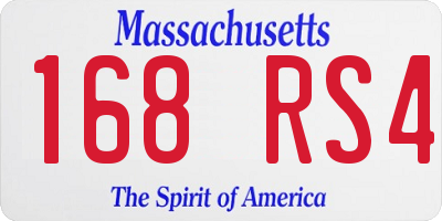 MA license plate 168RS4