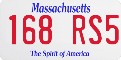 MA license plate 168RS5