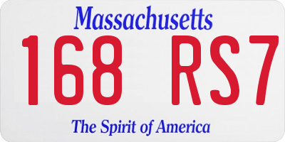 MA license plate 168RS7