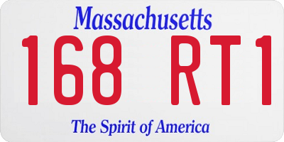 MA license plate 168RT1