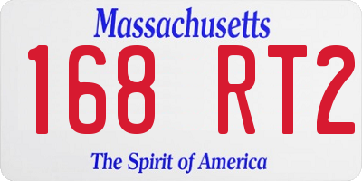 MA license plate 168RT2