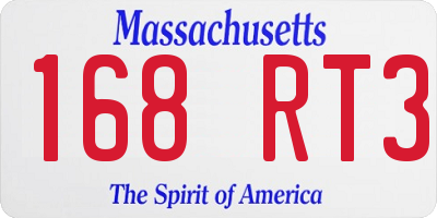 MA license plate 168RT3