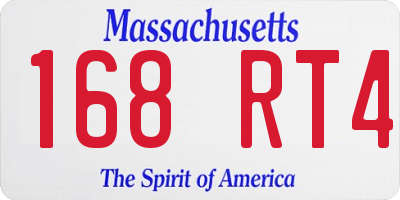 MA license plate 168RT4