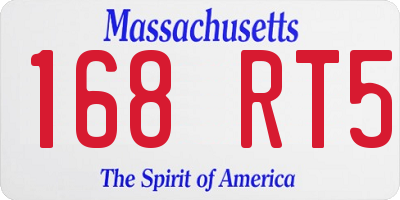 MA license plate 168RT5
