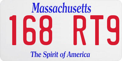 MA license plate 168RT9