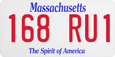 MA license plate 168RU1
