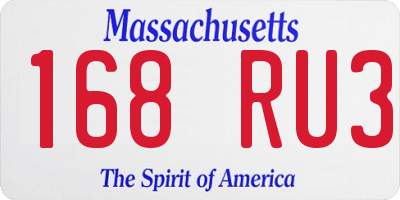 MA license plate 168RU3
