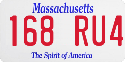 MA license plate 168RU4