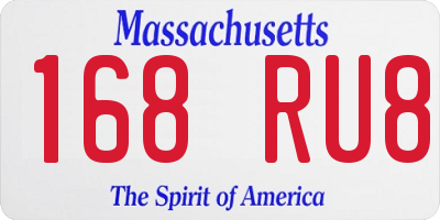 MA license plate 168RU8