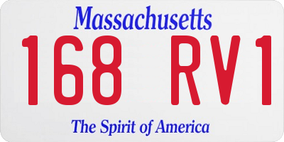 MA license plate 168RV1