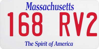 MA license plate 168RV2