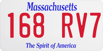 MA license plate 168RV7