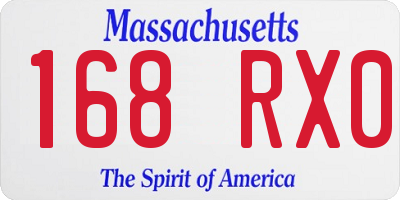 MA license plate 168RX0