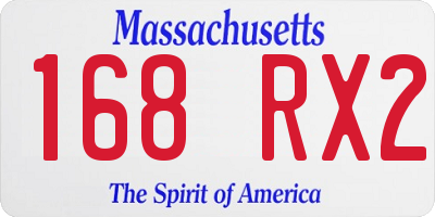 MA license plate 168RX2