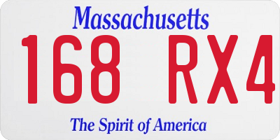 MA license plate 168RX4