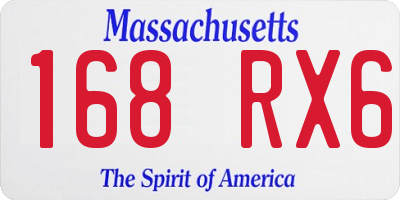 MA license plate 168RX6