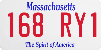 MA license plate 168RY1