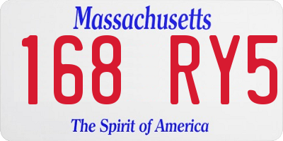MA license plate 168RY5