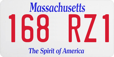 MA license plate 168RZ1