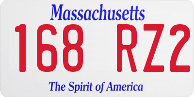 MA license plate 168RZ2