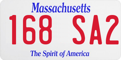 MA license plate 168SA2