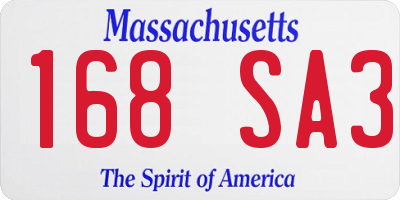 MA license plate 168SA3