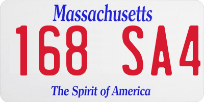 MA license plate 168SA4